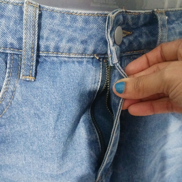 Women Blue Denim Slit Maxi Skirt - Picture 5 of 11